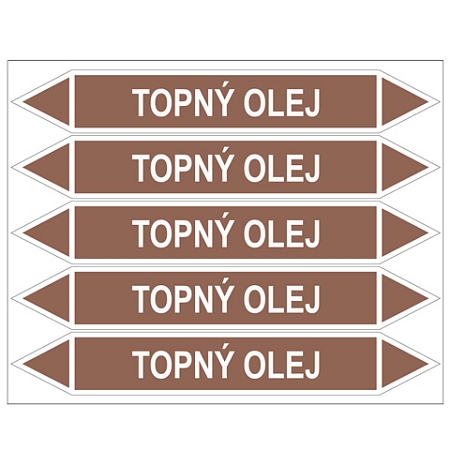 Značení potrubí, topný olej